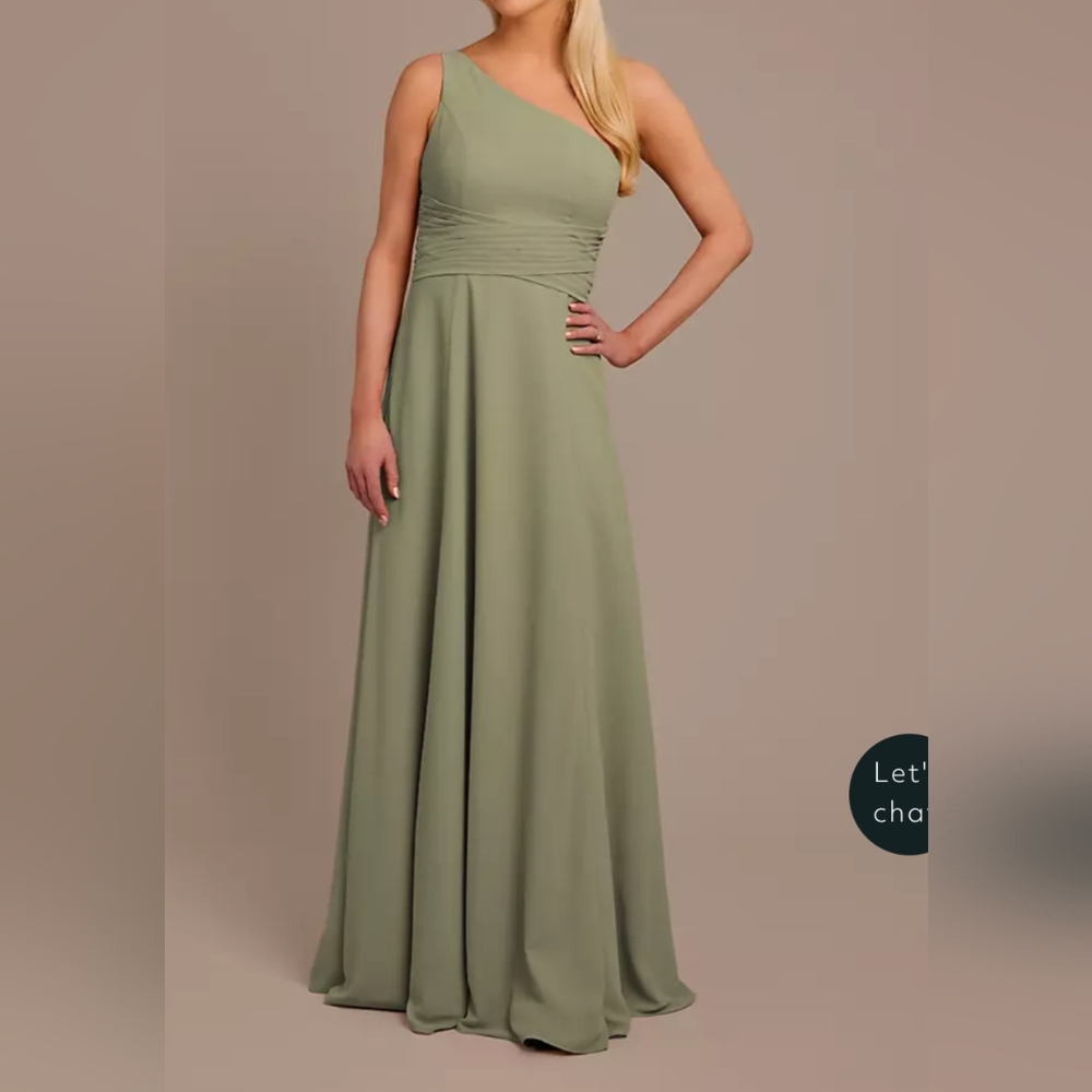 Davids Bridal Bridesmaid Eucalyptus One Shoulder Dress